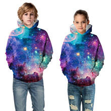 Moletom com capuz 3d galáxia colorida, blusão para crianças meninos e meninas do outono e inverno com capuz 2024 - compre barato