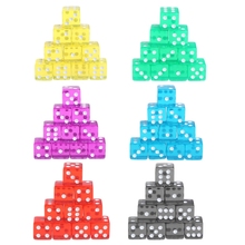 15mm Six Sided Transparent Dice Cube Round Corner Digital Dice Portable Table Playing Games 10pcs/set 2024 - buy cheap