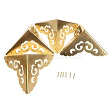 2016 Hot Selling 4pcs Corners Furniture Brass Hardware for Cabinet Trunk Jewelry Box Chest Copper 8*8*8cm 2024 - buy cheap