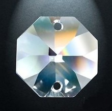 150 pçs/lote 14mm de vidro cristal octagon beads em 2 furos de casamento garland strand beads frete grátis 2024 - compre barato