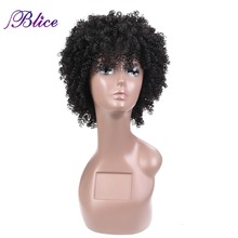 Blice-pelucas Afro rizadas para mujer afroamericana, pelo corto resistente al calor, Color Natural y marrón oscuro 2024 - compra barato