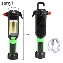 Sanyi USB Rechargeable COB Flashlight Portable Torch LED Working Light Magnetic Lighting 2024 - buy cheap