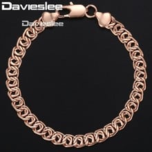 Davieslee Trendy Gift Bracelet For Women 585 Rose Gold Color Snail Link Women's Bracelet Jewelry 7mm 18cm 20cm 23cm GB293A 2024 - buy cheap