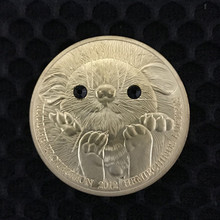 Moneda de animal salvaje con ojo de diamante chapado en oro, 10 Uds., Koala, Mongolia, moneda de recuerdo de 40 mm 2024 - compra barato