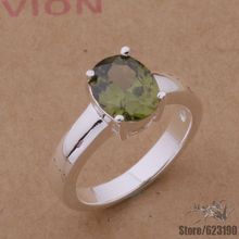 AR102 anillo plateado para mujer, joyería de moda de plata, piedra verde oscura/dwfamnma firanzya 2024 - compra barato