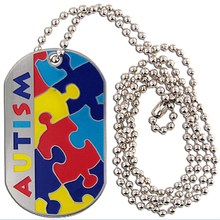 Металлическая подвеска-пазл для аутизма, ожерелье с биркой для собаки, ожерелье для осмотра аутизма, ювелирные изделия для аутистического подарка 2024 - купить недорого