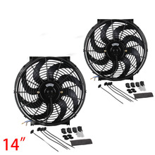 1set 14 inch Black 12V 90W Electric Universal Auto Cooling Radiator Fan Hot Rad Mounting Kit CF003 2024 - buy cheap