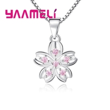 Women Birthday Party Best Gift Flower Pendant Necklace For Sale 925 Sterling Silver Luxury Beautiful Jewelry Necklaces 2024 - buy cheap