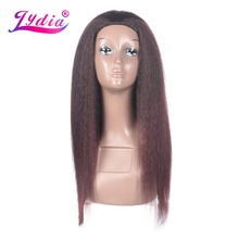 Lydia For Kinky Straight Synthetic Half Wigs 3/4 Hair wigs Mix Color T2/99J 20" Long Headband Wigs For Daily Use & Party 2024 - buy cheap