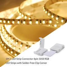 5pcs /lot 4pin RGB L Shape LED Connector Clip For Connecting Corner Angle 5050 RGB LED Strip Light Solderless Clip Corner 10mm 2024 - buy cheap