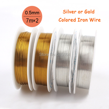 2pcs Thickness 0.5mm 24 gauge Silver Gold Colored Rustless Iron Wire for Jewelry Crafts Soft Total 14 meters Wire Supplies 2024 - buy cheap