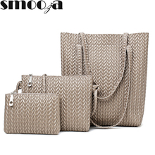 SMOOZA Women Bag Set Large Capacity Female Handbag Top-Handle Fashion Shoulder Bag Purse Ladies PU Leather Crossbody Bag 2024 - buy cheap