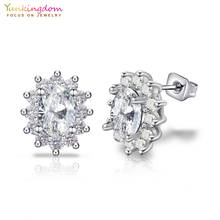 Yunkingdom Elegant Flower White Cubic Zirconia Shiny Stud Earrings for Women Wedding Jewelry 2024 - buy cheap