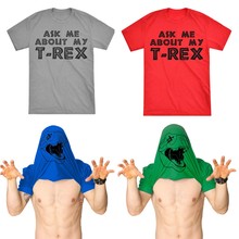 Мужская футболка с надписью Ask Me About My Trex, забавная крутая футболка с динозавром, новинка, рубашка с динозаврами 2024 - купить недорого