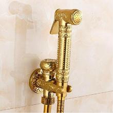 Luxury art carved gold Brass Bathroom Bidet Faucet Flower Carved Toilet Clearing Hand Shower Mop Faucet Tap Solid Brass 2024 - buy cheap