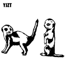 YJZT 17.1CM*10.6CM Meerkat Decorate Pattern Body Of Car Cartoon Car Sticker Vinyl Decal Black/Silver C4-2060 2024 - buy cheap