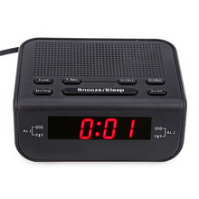 Reloj despertador con diseño moderno Original, Radio FM con doble alarma, función de despertador, sueño, pantalla LED roja Digital compacta 2024 - compra barato