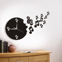 1 шт музыкальная нота полетел от настенные часы Fly с изображением музыкальных нот современный дизайн настенные часы T арт музыкальная студия для меломана подарок 2024 - купить недорого