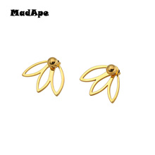 MadApe Classic Leaf Stud Earrings Stainless Steel Silver Color Rose Gold Color Earrings For Women Trendy Jewelry Ear Bijoux 2024 - buy cheap