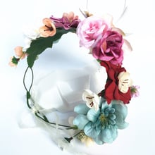 Faixa de cabeça floral feminina, faixa de cabeça, coroa de flores, acessórios para cabelo, boêmia, feminina, praia 2024 - compre barato