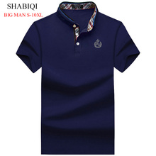 SHABIQI-Polo de algodón con solapa bordada para hombre, camisa informal, ajustada, Regular, grande, 6X, 7XL, 8XL, 9XL, 10XL 2024 - compra barato