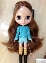 Коричневые длинные волосы Обнаженная кукла blyth фабричная кукла Модная Кукла 2016