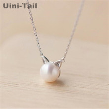 Uini-Tail hot new 925 Tibetan silver cat head artificial pearl necklace Korean girls sweet wild cute high quality jewelry GN872 2024 - buy cheap