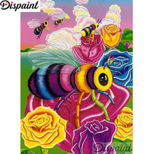 Dispaint Full Diamond"Cartoon flower bee"DIY 5D Diamond Painting Cross Stitch Home Decor Picture Of Rhinestone Handmade A12581 2024 - buy cheap