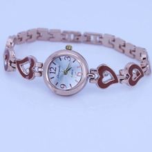 Popular Fashion Crystal Heart Design Lady Women Girl Alloy Strap Quartz Sports Diamonds Wristwatch New bracelet watches clock 2024 - buy cheap