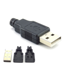 10 шт. Тип мини A входящий штекер 2,0 USB 4-контактный разъем с черная пластиковая крышка Тип припоя DIY разъем 3 в 1 2024 - купить недорого