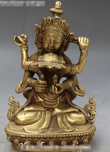 ZSR 1205++++ 7" Tibetan Bronze Seat Vajradhara Vajrabhairava Goddess Happy Buddha Statue 2024 - buy cheap