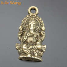 Julie Wang-20 unidades de colgantes de aleación de bronce antiguo, elefante Vintage, Dios Ganesha, accesorio para hacer joyas 2024 - compra barato