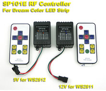 Controlador RF SP101E para tira de luces LED de colores, para DC5V, WS2812, DC12V, WS2811, 20 unids/lote 2024 - compra barato