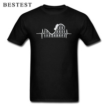 Man T-shirts Simple Style Camisa Tops T Shirt Heartbeat 100% Cotton O-Neck Roller Coaster Family TShirt Summer Fall Top Quality 2024 - buy cheap