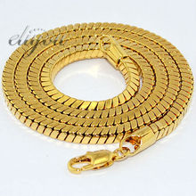 2.8mm Fashion Jewelry Yellow Gold Color Necklace Box Snake Link Chain For Men Boys Gift Free Shipping Gold Jewellery DJN15 2024 - buy cheap
