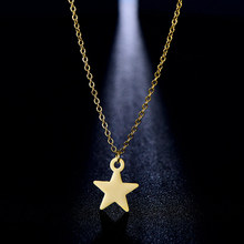 Boho Cute Star Choker Necklace Women Simple Stainless Steel Gold Color Pentagram Collar Necklace Collier femmes collier 2019 2024 - buy cheap