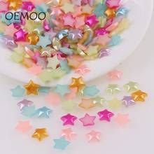 100pcs mix color star  pearl Beads ABS Resin Flatback Simulated pearl Beads Jewelry Crafts 10*10mm 2024 - buy cheap