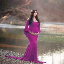 New Style Maternity photography props maxi Maternity gown Cotton Maternity Dress Maternity Fancy Photo Shooting pregnant dress 2024 - buy cheap