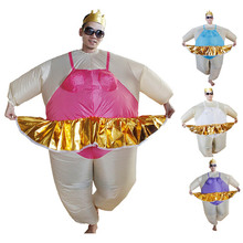 Ballerina Costume for Men Women Dance Tiara Crown Inflatable Costume Adults Airblown Funny Inflatable Fat Suit disfraces adultos 2024 - buy cheap