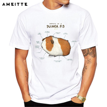 Camiseta anatomia de cobaia porco, camiseta com estampa de letras casuais masculina de verão engraçada, estilo geek, roupas tops masculinas 2024 - compre barato