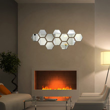 12Pcs Nordic 3D Mirror Acrylic Hexagon Removable DIY Art Vinyl Removable Wall Sticker Decal Home Decor Wallpapers 2024 - buy cheap