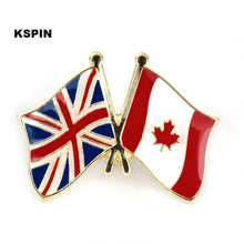 REINO UNIDO Canadá Jack 10pcs muito XY0302 Amizade Bandeira Emblema Do pino Da Bandeira 2024 - compre barato