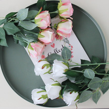 Творческий Шелковый цветок имитация цветка розы композиция Роза ветка свадебные принадлежности домашние гостиные Настольный Декор 2024 - купить недорого