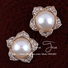 50 unids/lote 20MM 2 colores decorativos base plana de metal botones para boda Mini llenos de perlas botones de diamantes de imitación para embellecimiento 2024 - compra barato