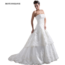 Luxury Lace Embroidery Wedding Dresses Ball Gowns Strapless Plus size Lace Up Custom Made Wedding Gowns Vestido De Noiva Bride 2024 - buy cheap