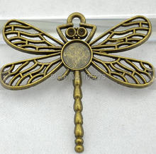 10PCS Antique Bronze Lovely Filigree Dragonfly Charm Pendants 44x48mm ,DIY Accessory Jewelry Making 2024 - buy cheap
