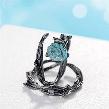 2018 новое кольцо для влюбленных с розой, модное кольцо, очаровательное женское кольцо с инкрустацией красной розой 2024 - купить недорого