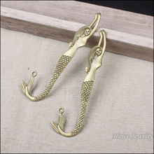 wholesale 10pcs  vintage Mermaid  double side bookmark  charm  pendant  antique bronze  fit for  diy jewelry   findings  120mm 2024 - buy cheap