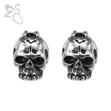 Punk Style Ear Stud Earrings Skull Black Zircon  Stainless Steel Piercing Earring Stud Men Fashion Body Piercing Jewelry Ear Pin 2024 - buy cheap