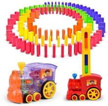 Domino Electric Train New Automatic placement With Light Sound Model Toy Educational Building Blocks DIY Plastic Toy Set 100 pcs 2024 - buy cheap